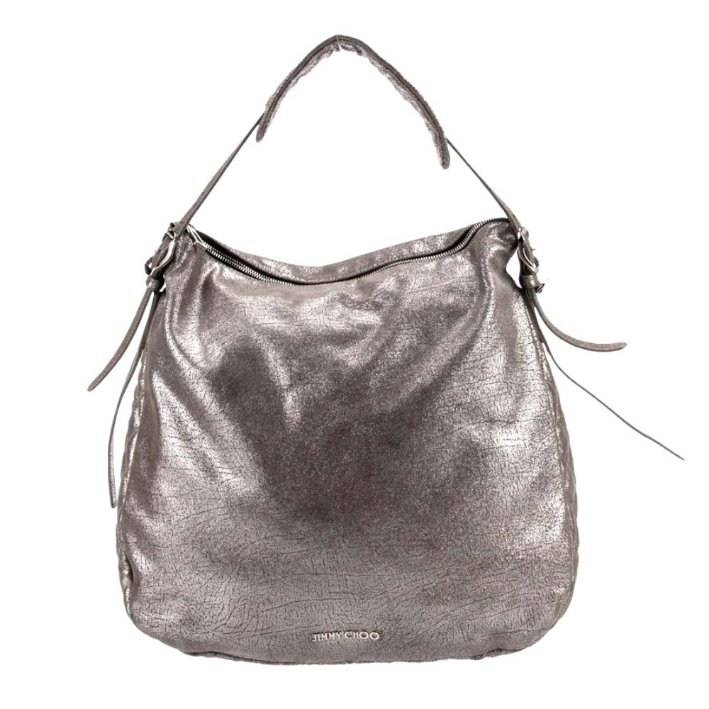 Jimmy Choo Metallic Silver Hobo Bag